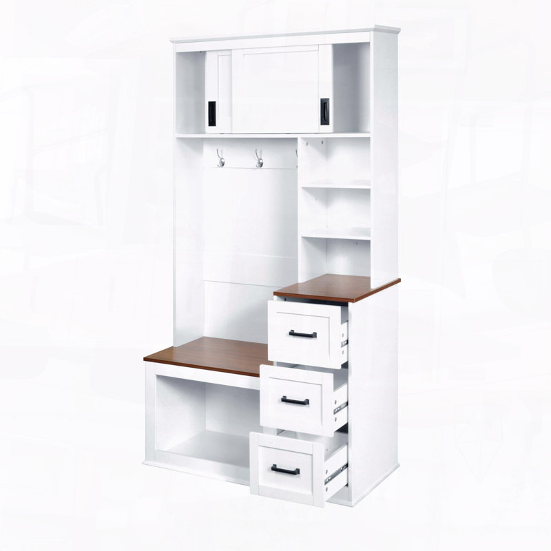 Banc de vestibule moderne avec portemanteau et rangement