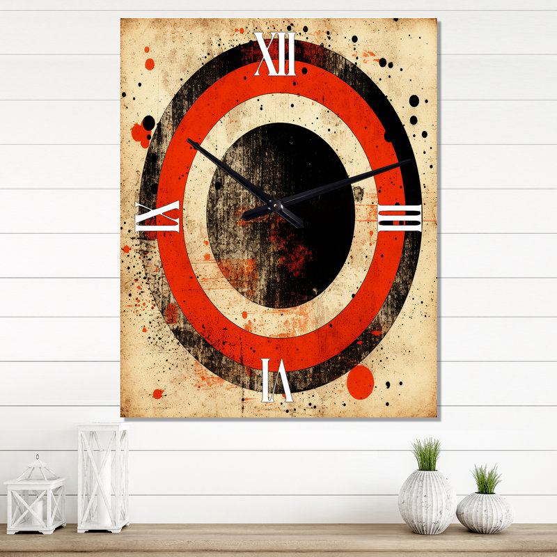 Inner Knowing Retro Circle Art - Horloge murale abstraite Mid-Century, Grand