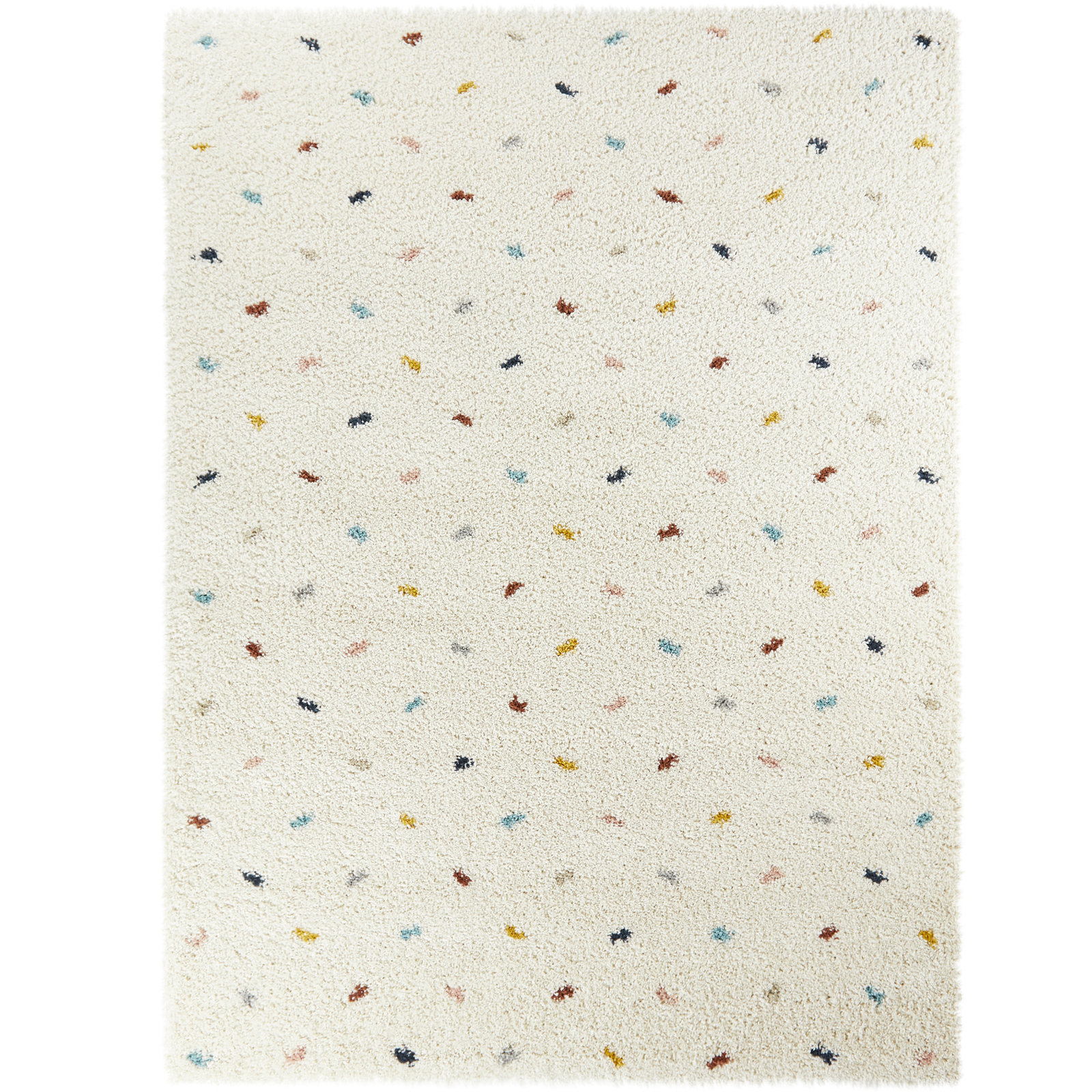Mayon Dot Rainbow Colored Shag Area Rug, Rectangle 3'11" x 5'7"