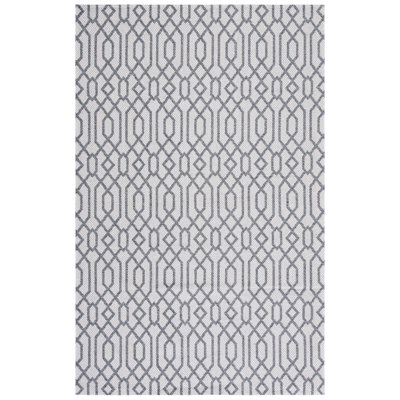 Martha Stewart Cotton Geometric Rug in Silver/Gray