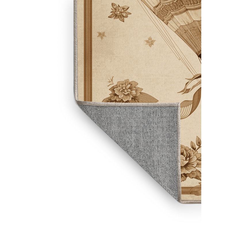 Tapis beige classique lavable à la machine Warleigh, 3 X 5