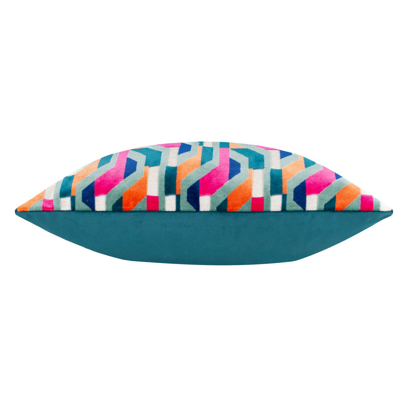 Metro Prism Geometric Square Throw Pillow Cover, Blue/Pink