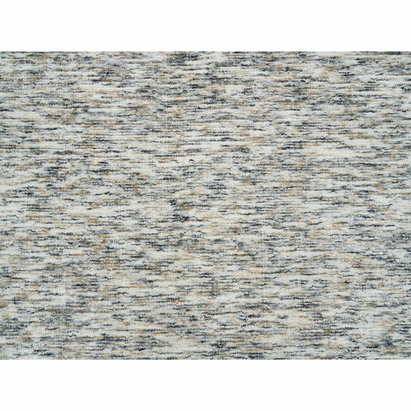 8'3"x10' Beige Pure Wool Hand Loomed Modern Striae Design Oriental Rug 4FAFEC154105456784F7B89080D95ECA