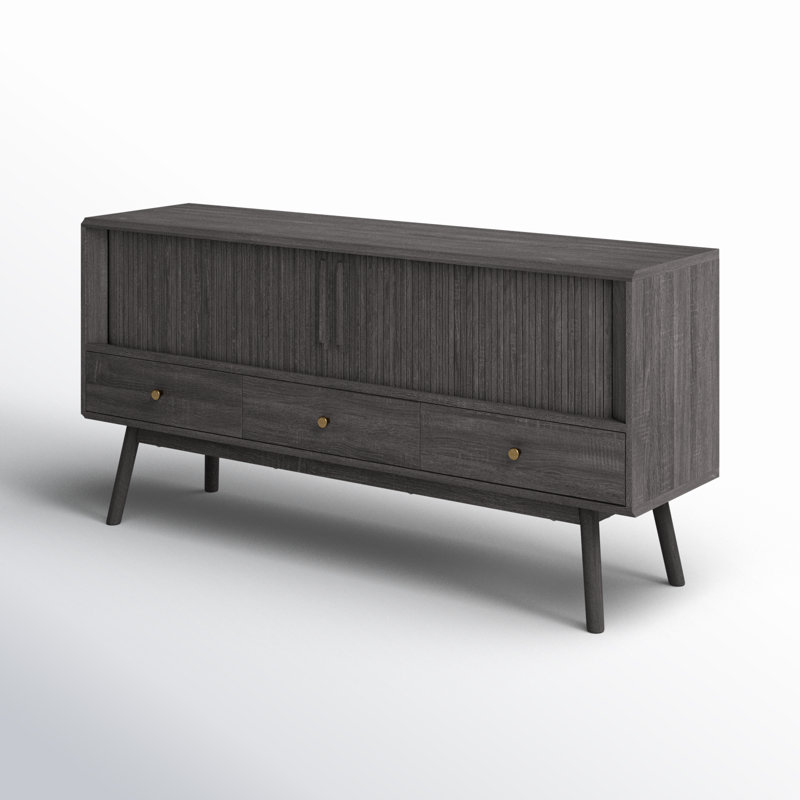 Meuble télé Brunella pour téléviseur de 60 po ou moins, Noir patiné