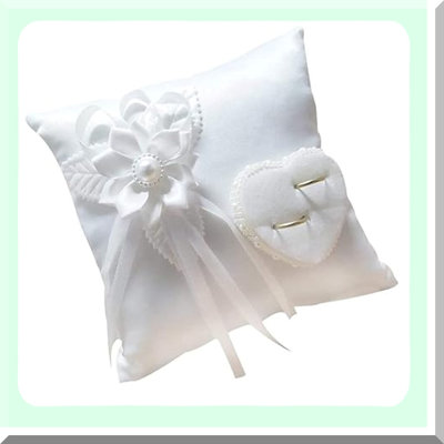 Elegant Wedding Ring Pillow with Floral Design