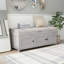 Banc de rangement avec 3 portes en forme de volet, banc à chaussures avec coussin amovible et espace de rangement caché-1302705806