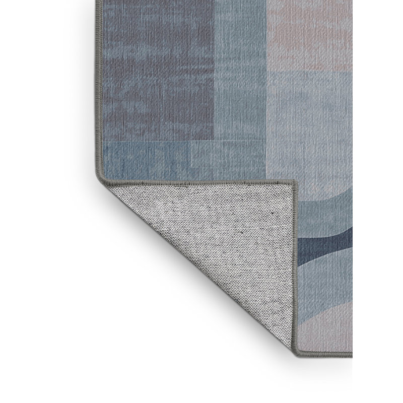 Machine Washable Gray Area Rug, Rectangle 5' x 7'