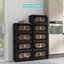 Armoire de rangement pliante latérale 19,69 po, 3 niveaux, 19,69 po x 11,81 po x 31,1 po, bacs de rangement pliables avec porte magnétique-108846035