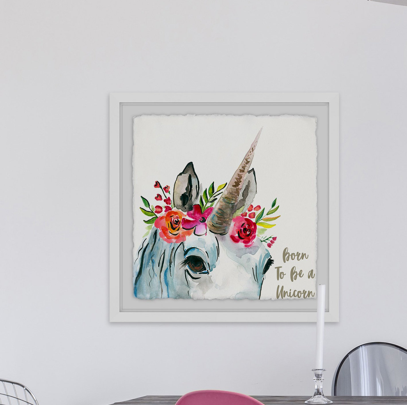 Wrought Studio™ Endsley Born Unicorn Framed Print | Wayfair