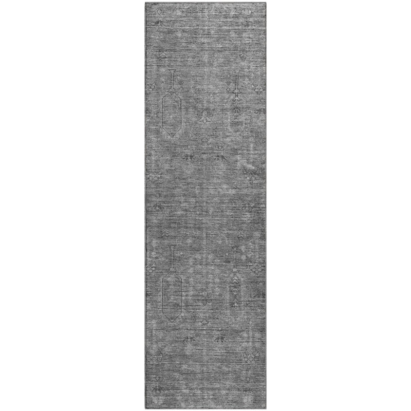 Premium Machine Washable Prisco Gray Rug, Runner 2'3" x 7'6"
