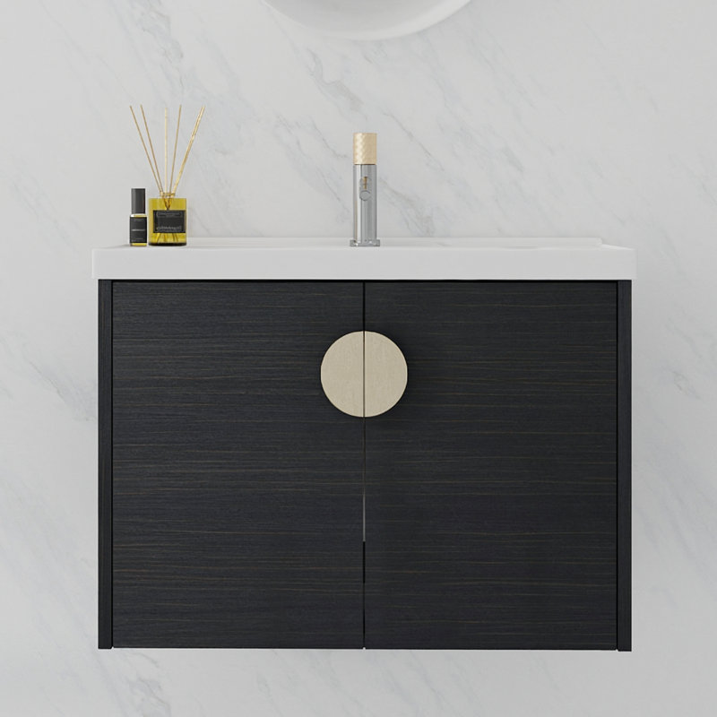 Meuble-lavabo simple mural avec plateau en céramique 23,8 po Kresha