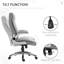 Chaise de bureau à haut dossier avec pivotement à 360 ° et conception ergonomique, accoudoirs réglables en similicuir gris