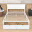 Lit plateforme double avec deux tiroirs de rangement-1583764556