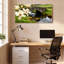 Ensemble de 1 tableau sur toile tendue représentant un paysage de fleurs de magnolia et de pont de pierre-2069945668