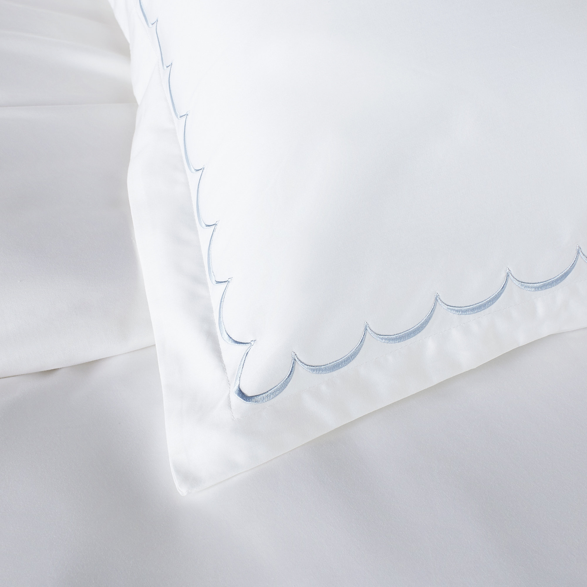 Brazier Sateen Duvet Cover Set, Twin Duvet Cover + 1 Standard Sham, Blue/White