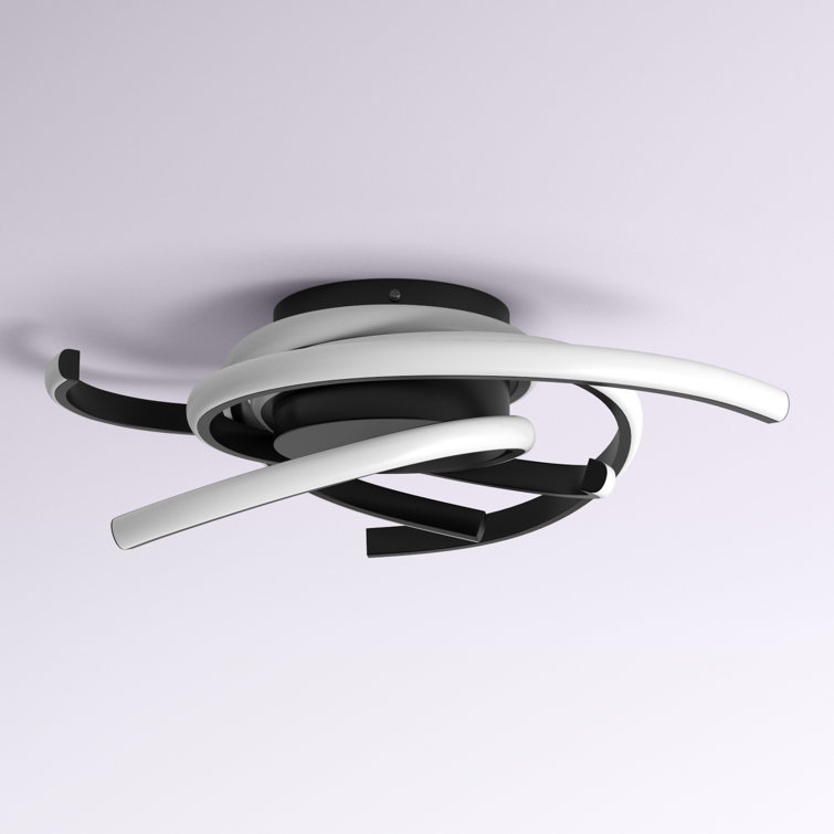 Doner 1 - Light 22.05'' Unique/Statement Modern Linear Dimmable White Light LED Flush Mount