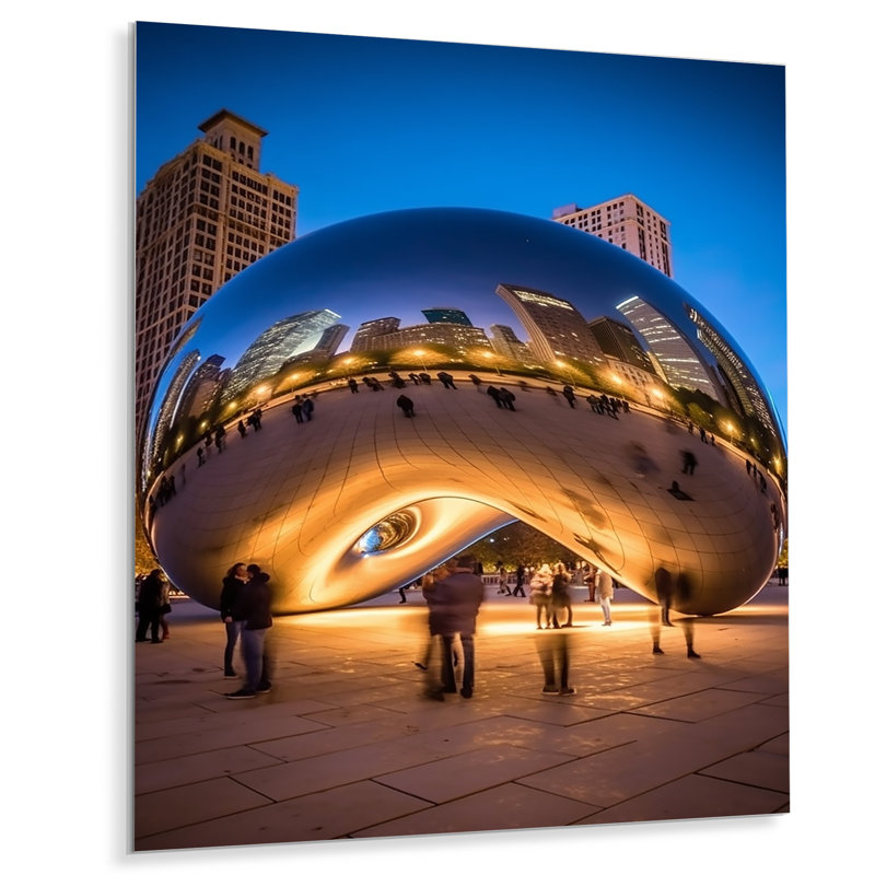 Décoration murale Iconic Chicago Skyline II - Illinois, H 32 po x l 24 po x P 1 po