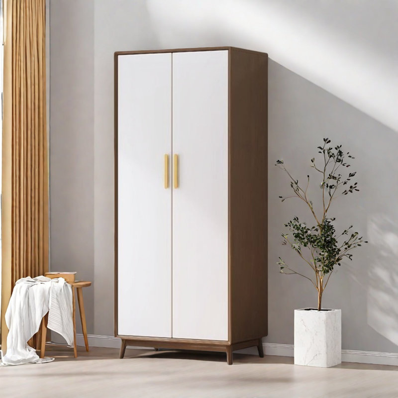 Garde-robe moderne et simple, Noyer/blanc