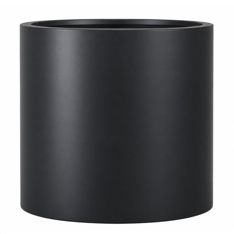 Pot de fleurs Kute Nest Equo en fibre de pierre noire de 40 cm de diamètre, L 16 po x P 16 po x H 14 po, Noir
