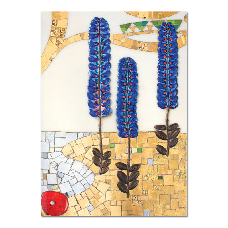 Lavender Spikes by Gustav Klimt - Unframed Graphic Art on Glass, 95cm H x 65cm W