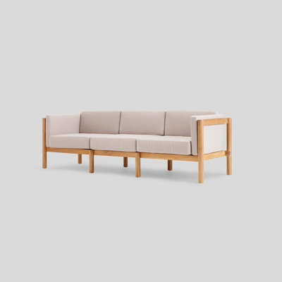 Haven Teak Outdoor Sofa with Sunbrella Cushions in Canvas