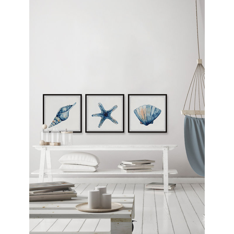 Étoile de mer et coquillages triptyque