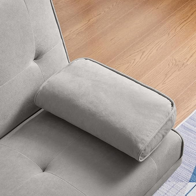 Futon rembourré Weissport 65, Gris clair