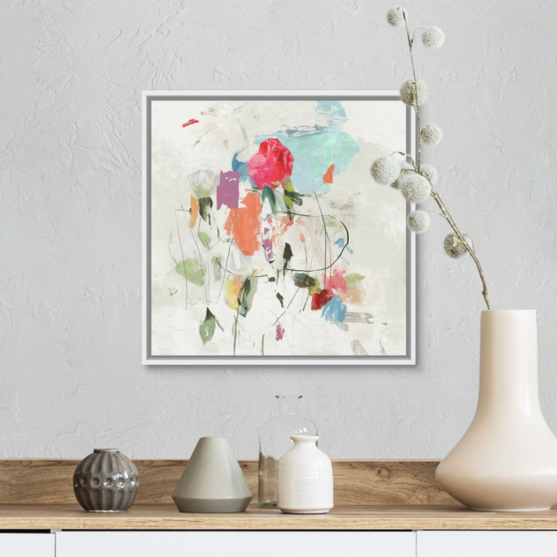 Spread Love II par PI Studio - reproduction d'art sur toile, Cadre flottant blanc, H 14 po x l 14 po x P 1,75 po