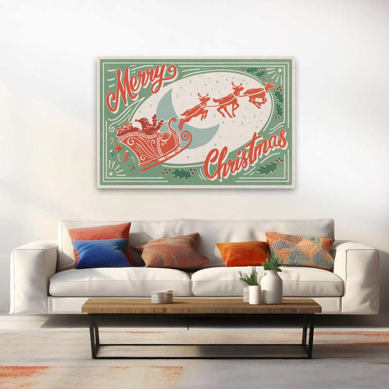 Naughty And Nice I Merry Christmas - animaux, baies, bonbons, cannes, art, H 40 po x l 60 po