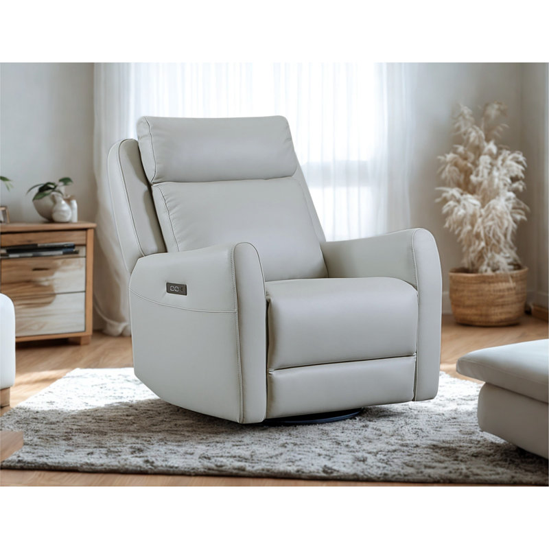 Brago Leather Power Swivel Glider, Green