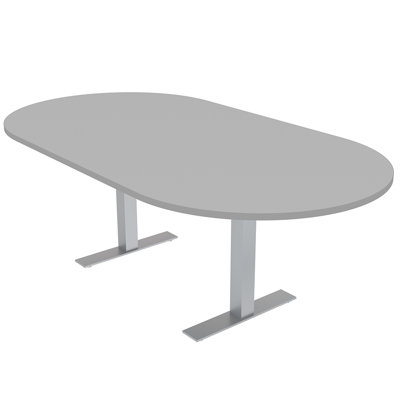 Racetrack Shaped Conference Table with Metal T Base