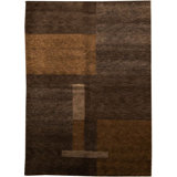 Himalayan Wool Geometric Area Rug in Brown