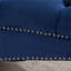 Méridienne capitonnée compacte en tissu bleu riche pour salon et chambre à coucher-1699209539