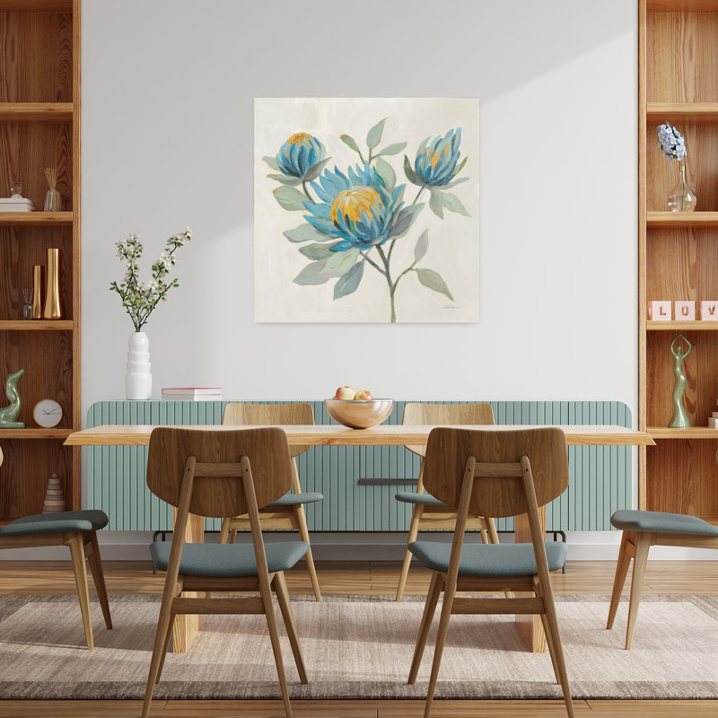 Art floral tropical champ bleu II, H 36 po x l 36 po