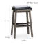 Tabouret de comptoir blanc antique de 24 po avec siège en cuir noir - Rehaussez votre style et votre confort intérieurs-1761057137-1761057032