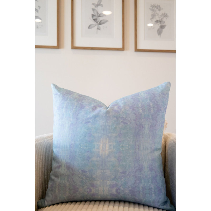 The Gardens Pillow Cover & Insert, 22"H x 22"W, Delphinium Abstract, Square