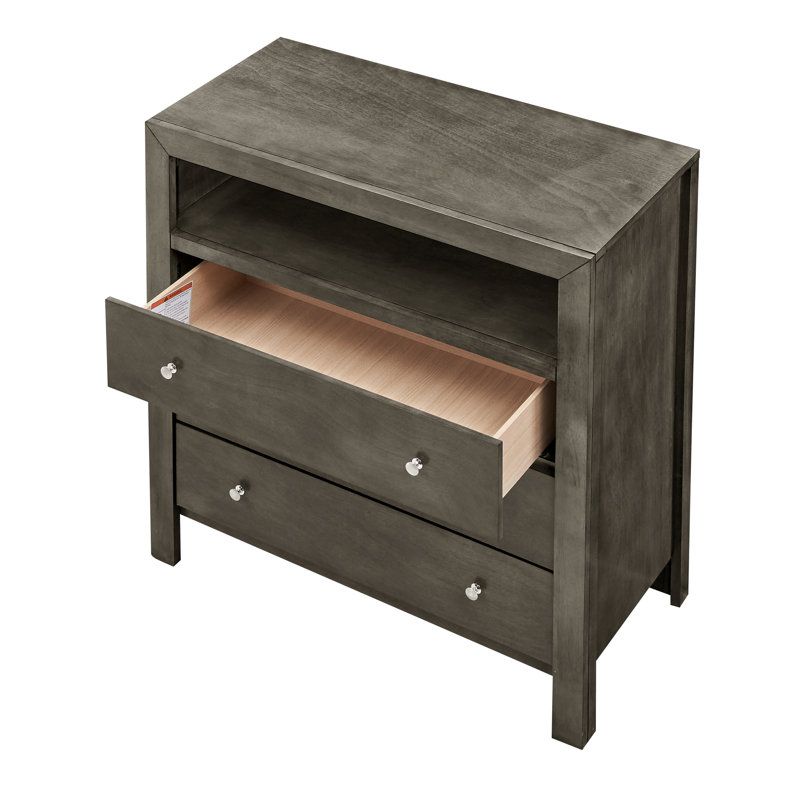Lisbon 5 Drawer 34" W Standard Chest, Gray