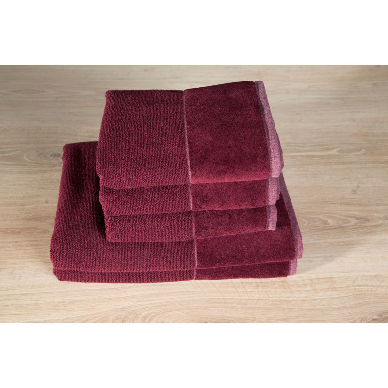 Hubsher Midweight Jacquard Hand Towel, Wine Red