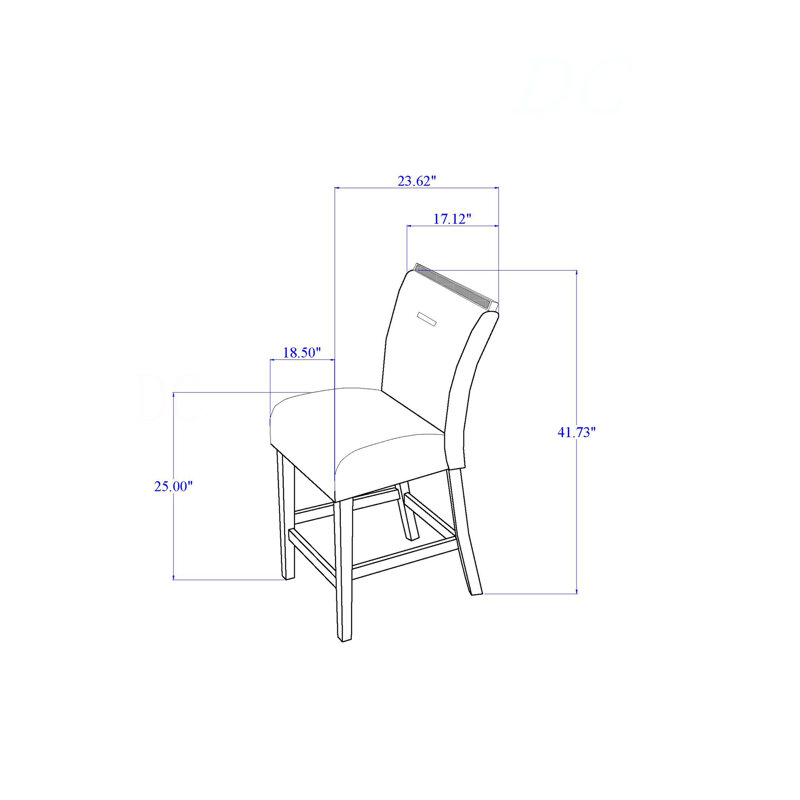 TABOURETS DE BAR ARIYA GRIS FONCÉ 2PK, Siège noir / structure noire
