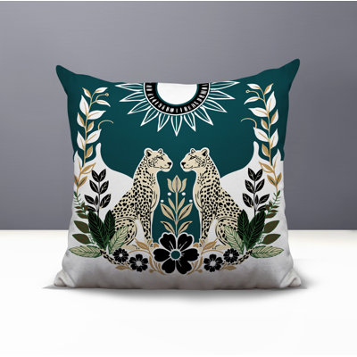 Spoke Leopard Reversible Indoor/Outdoor Square Pillow