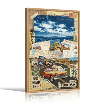 Ensemble de 1 tableau sur toile Route 66