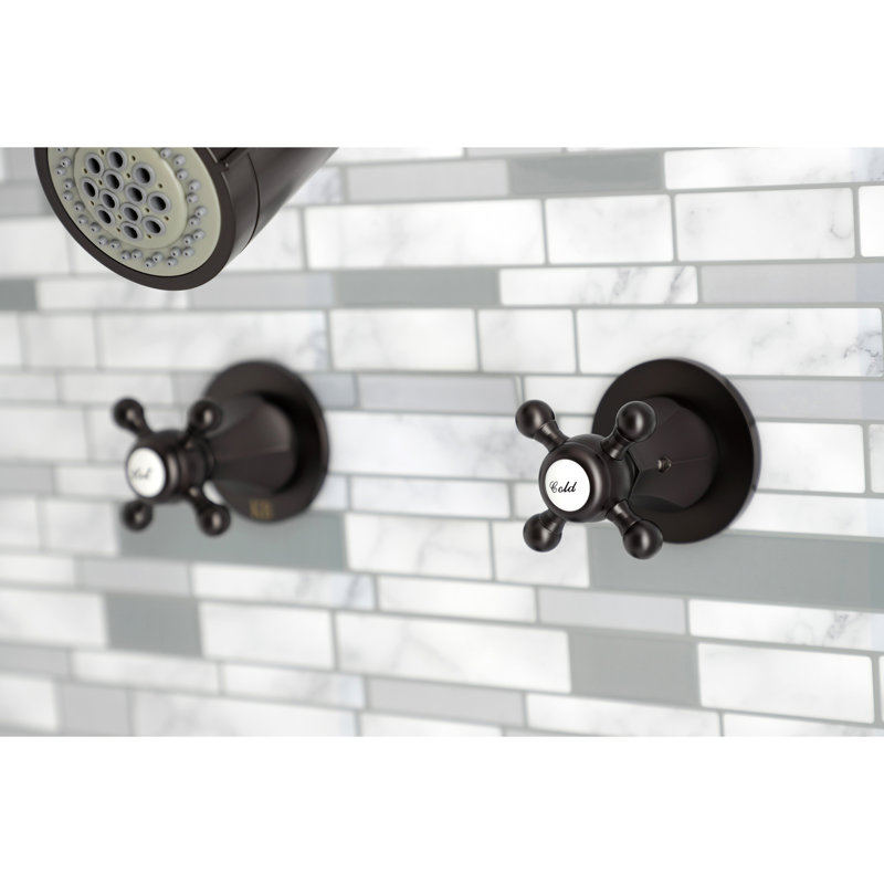 Kingston Brass Metropolitan Double-Handle Tub and Shower Faucet, Oil Rubbed Bronze