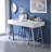 2-Drawer White High Gloss Chrome Finish Study Writing Desk Table Writing Small Desk Study Desk