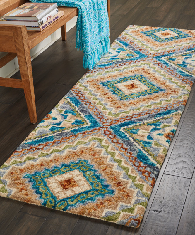 Abhijeet Wool Geometric Indoor Rug, Runner 2'3" x 7'6"