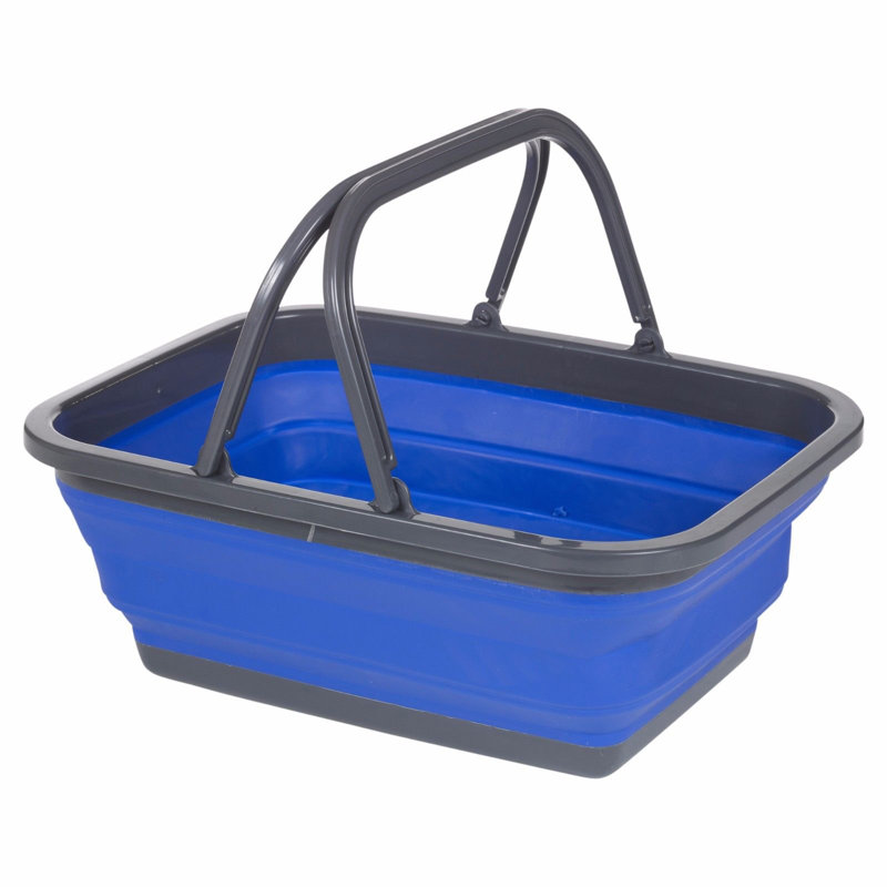 Fabric Laundry Basket with Handles, Blue