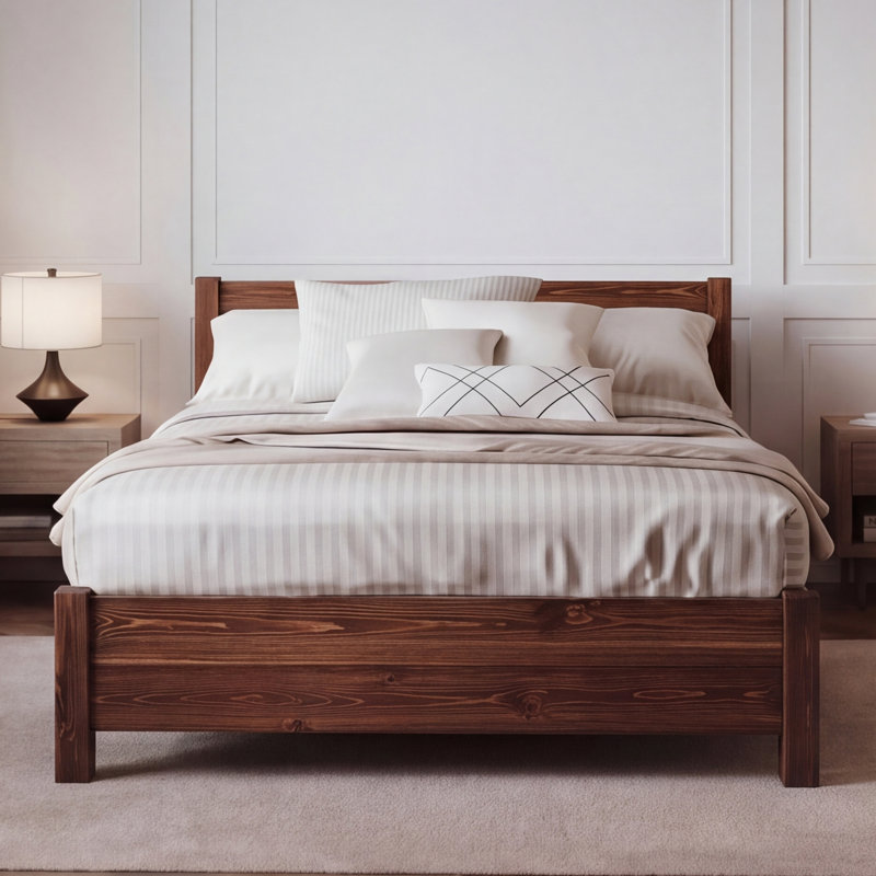 Structure de lit Edgecumbe, Grand lit, Expresso Wood