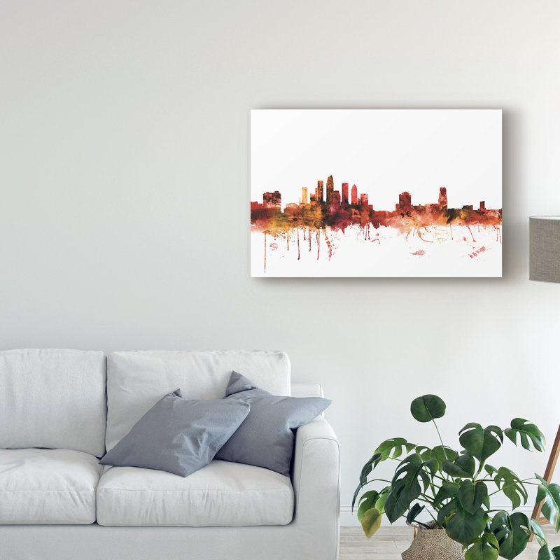 « tampa floride horizon red », impression sur toile tendue, H 22 po x l 32 po x P 2 po
