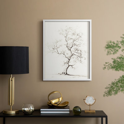 «Vintage Floral Print», reproduction encadrée en bois massif