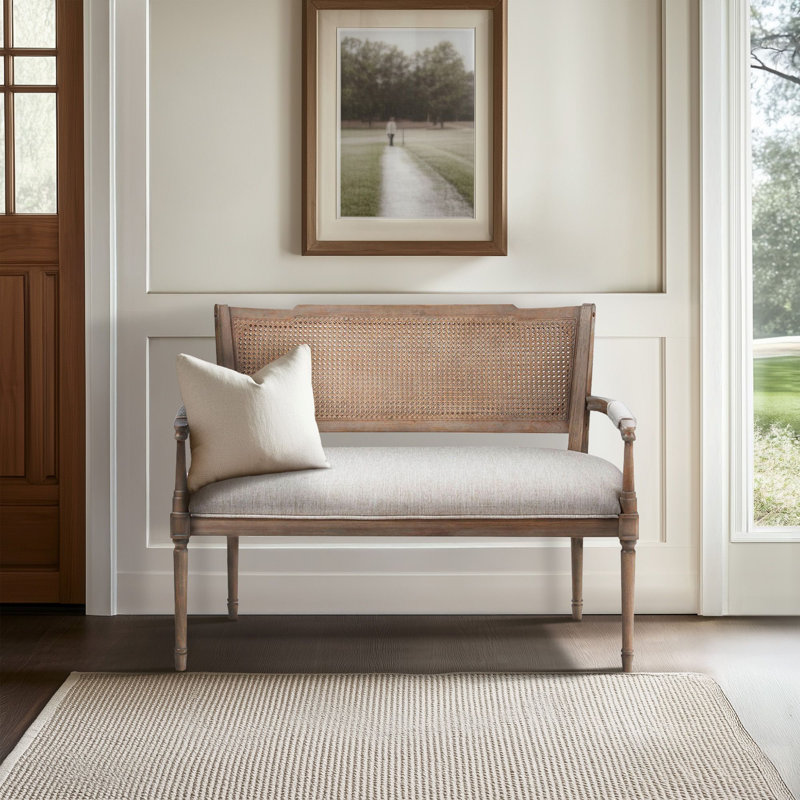 Willshire 47.25'' W Rattan Shield-Back Settee