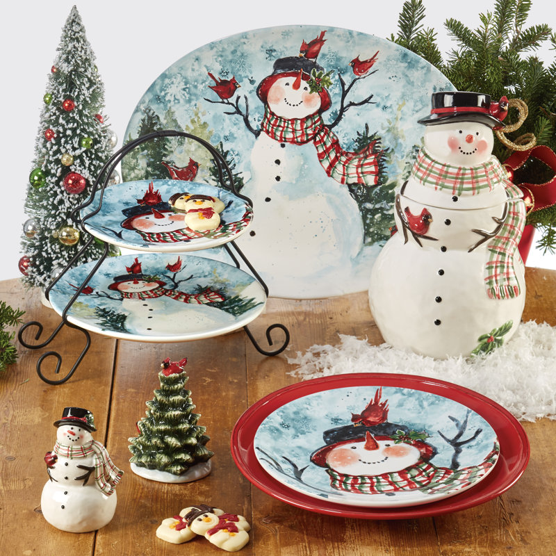 Ensemble de 4 bonhommes de neige certifiés International Watercolor